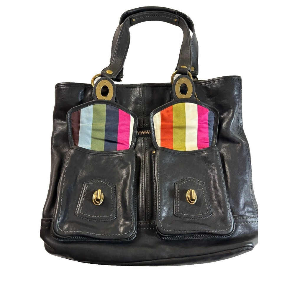 COACH XL Gigi 65th Anniversary Legacy Leather Tote, Black Great Condition, 11131